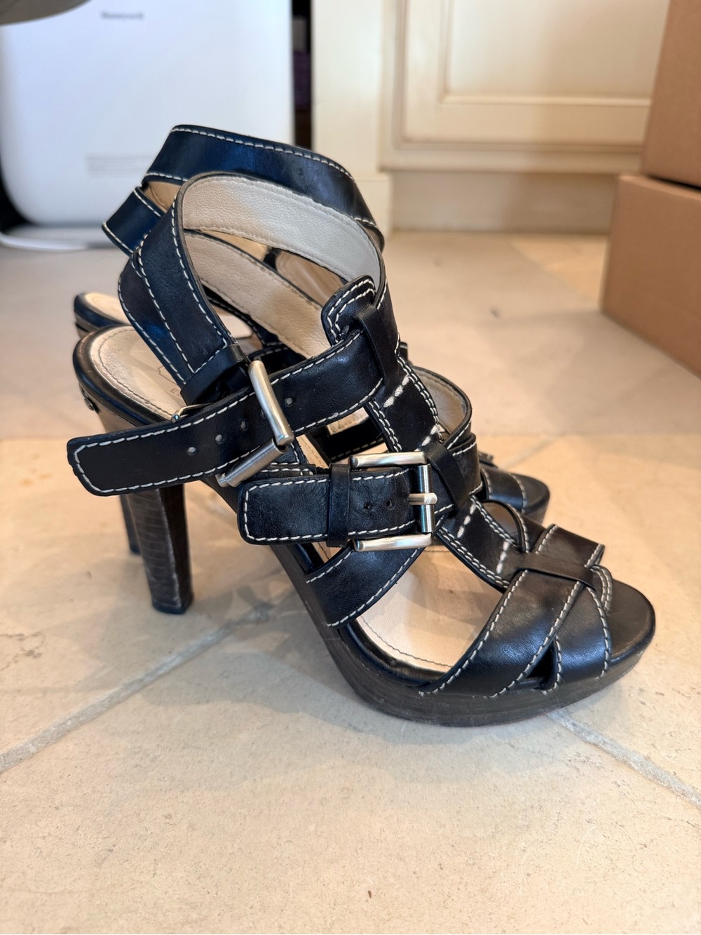 Coach Y2K Stephanie Leather Gladiator Sandals